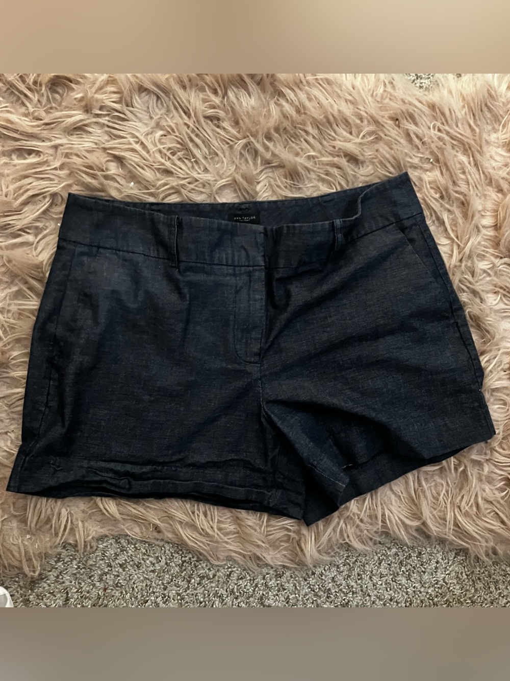 Ann Taylor Factory Denim Blue Shorts Women's Size 10 Cotton Blend